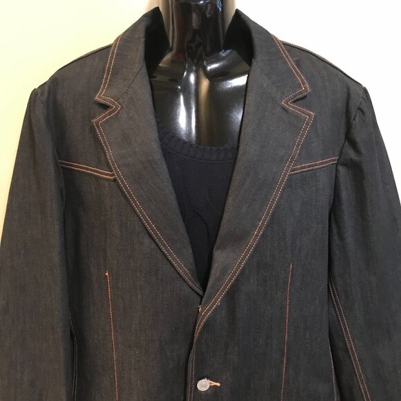 Men's Ed Hardy by Christian Audigier Denim Blazer Jacket-Size 4XL - Picture 8 of 12